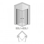 Sanswiss Solino drzwi do wnęki uchylne 70 cm czarne