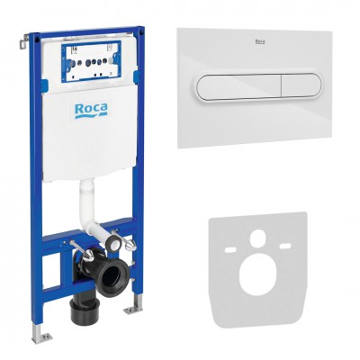 Roca stelaż podtynkowy Duplo One 3w1 kompletny gotowy do montażu biały połysk PL1