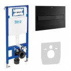 Roca stelaż podtynkowy Duplo One 3w1 kompletny gotowy do montażu czarny mat