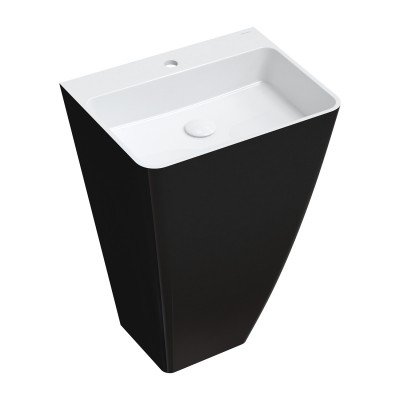 Omnires Parma M+ umywalka wolnostojąca 55x43 cm biały/czarny połysk PARMAUWBCP