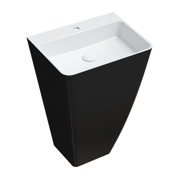 Omnires Parma M+ umywalka wolnostojąca 55x43 cm biały/czarny połysk PARMAUWBCP