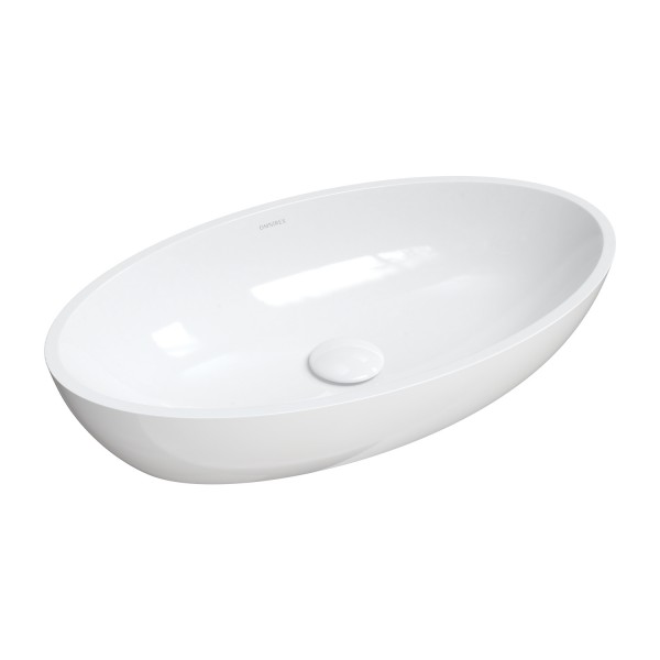 Omnires Siena M+ umywalka nablatowa 60x35 cm biały połysk SIENALUNBP