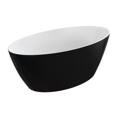 Omnires Siena M+ wanna wolnostojąca 161x81 cm biały/czarny połysk SIENAWWBCP