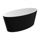 Omnires Roma M+ wanna wolnostojąca 159x72 cm biały/czarny połysk ROMA159BCP