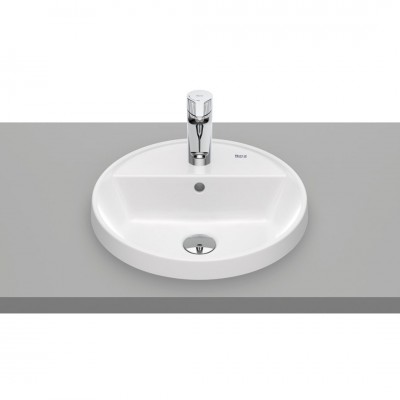 Roca Gap umywalka wpuszczana w blat okrągła 40 cm biała Supraglaze® A3270Y4S00