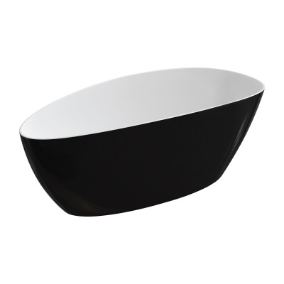 Omnires Barcelona M+ wanna wolnostojąca 170x77 cm biały/czarny połysk BARCELONAXLBCP