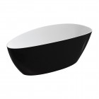 Omnires Barcelona M+ wanna wolnostojąca 156x71 cm biały/czarny połysk BARCELONA156BCP