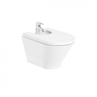 Roca Gap Round bidet wiszący biała Supraglaze® A3570N6S00