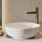 Omnires Silk M+ umywalka nablatowa okrągła 40 cm biały połysk SILKR400BP