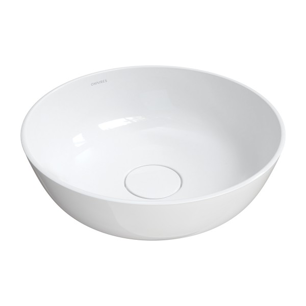 Omnires Silk M+ umywalka nablatowa okrągła 40 cm biały połysk SILKR400BP