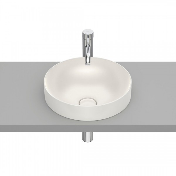 Roca Inspira Round umywalka wpuszczana w blat okrągła 37 cm beżowy A32752R650