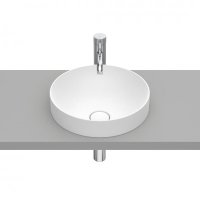 Roca Inspira Round umywalka wpuszczana w blat okrągła 37 cm biały mat A32752R620