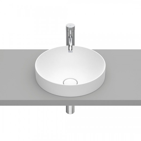 Roca Inspira Round umywalka wpuszczana w blat okrągła 37 cm biały mat A32752R620