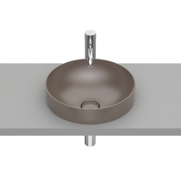 Roca Inspira Round umywalka wpuszczana w blat okrągła 37 cm cafe A32752R660