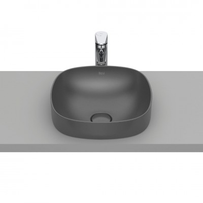 Roca Inspira Soft umywalka wpuszczana w blat 37x37 cm onyks A32750R640