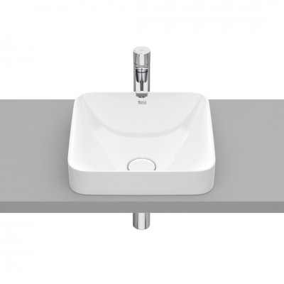 Roca Inspira Square umywalka wpuszczana w blat 37x37 cm biała Supraglaze® A32753RS00