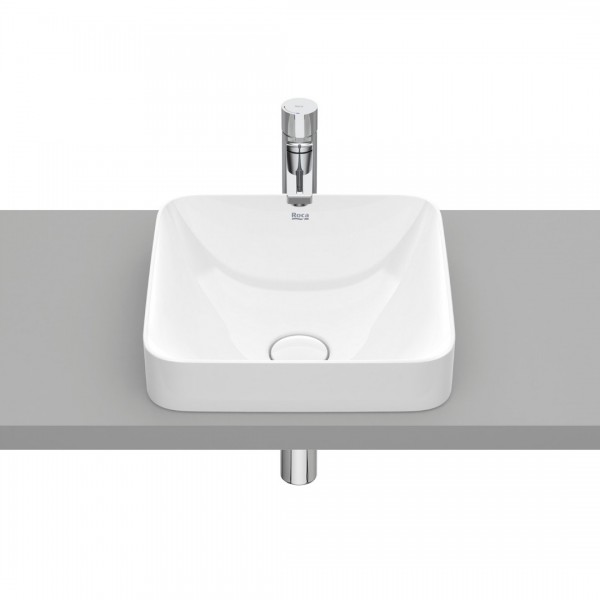 Roca Inspira Square umywalka wpuszczana w blat 37x37 cm biała Supraglaze® A32753RS00