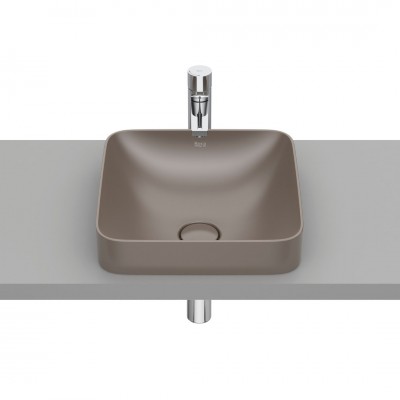 Roca Inspira Square umywalka wpuszczana w blat 37x37 cm cafe A32753R660