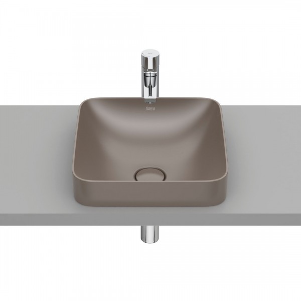 Roca Inspira Square umywalka wpuszczana w blat 37x37 cm cafe A32753R660