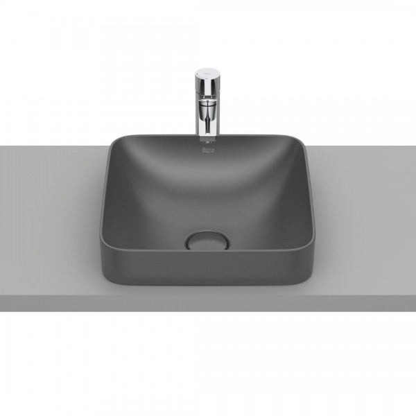 Roca Inspira Square umywalka wpuszczana w blat 37x37 cm onyks A32753R640