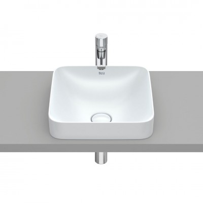 Roca Inspira Square umywalka wpuszczana w blat 37x37 cm perła A32753R630