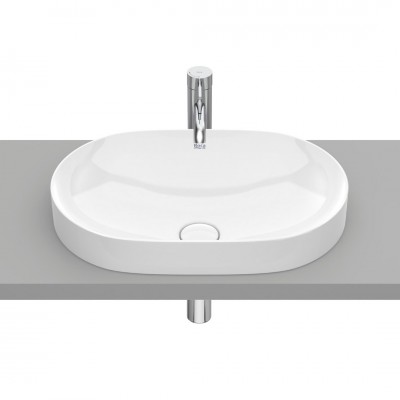 Roca Inspira Round umywalka wpuszczana w blat 55x37 cm biała Supraglaze® A327527S00