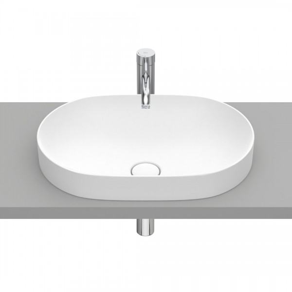 Roca Inspira Round umywalka wpuszczana w blat 55x37 cm biały mat A327527620