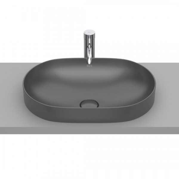Roca Inspira Round umywalka wpuszczana w blat 55x37 cm onyks A327527640