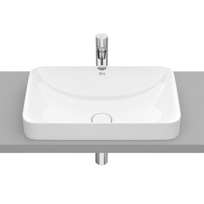 Roca Inspira Square umywalka wpuszczana w blat 55x37 cm biała Supraglaze® A327534S00