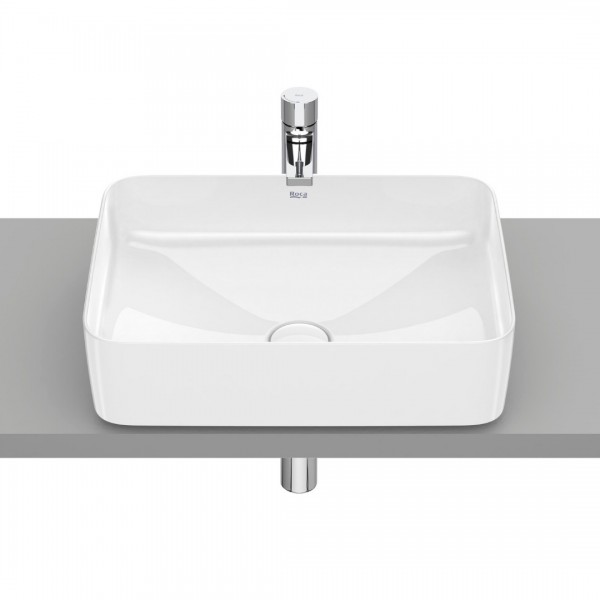 Roca Inspira Square umywalka nablatowa 50x37 cm biała Supraglaze® A327530S00
