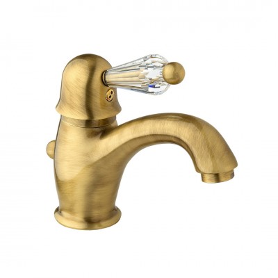 Giulini Giovanni Harmony bateria umywalkowa stare złoto - uchwyt przezroczysty Swarovski 9505BR/S