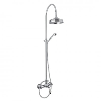 Giulini Giovanni Harmony kolumna natryskowa z baterią retro chrom - uchwyt przezroczysty Swarovski 9508S/1162/S