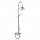 Giulini Giovanni Harmony kolumna natryskowa z baterią retro chrom - uchwyt przezroczysty Swarovski 9508S/1162/S