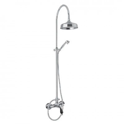 Giulini Giovanni Harmony kolumna natryskowa z baterią retro chrom - uchwyt czarny Swarovski 9508S/1162/S.CZ