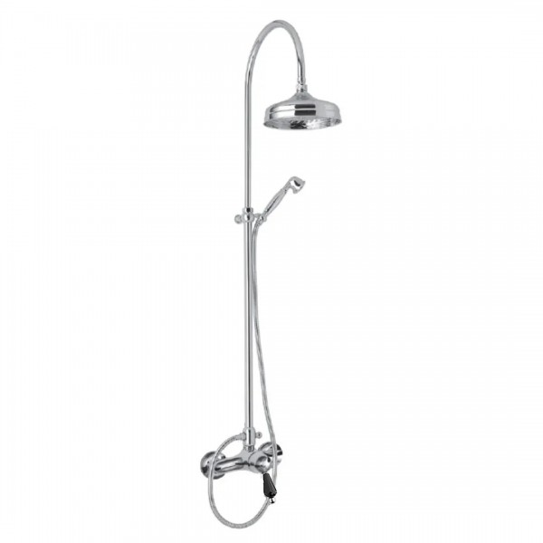 Giulini Giovanni Harmony kolumna natryskowa z baterią retro chrom - uchwyt czarny Swarovski 9508S/1162/S.CZ