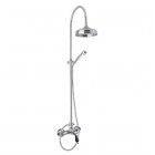 Giulini Giovanni Harmony kolumna natryskowa z baterią retro chrom - uchwyt czarny Swarovski 9508S/1162/S.CZ