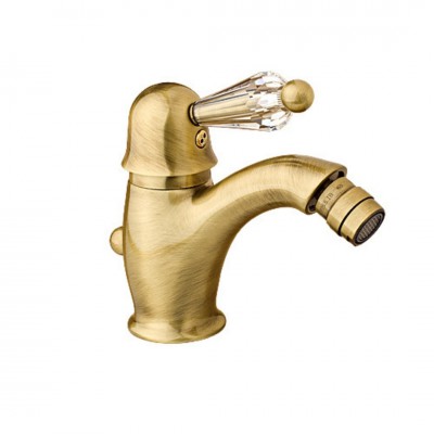 Giulini Giovanni Harmony bateria bidetowa stare złoto - uchwyt przezroczysty Swarovski 9507BR/S