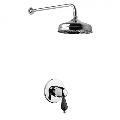 Giulini Giovanni Harmony kompletny zestaw prysznicowy chrom uchwyt Swarovski czarny SWHAUC2/S.CZ