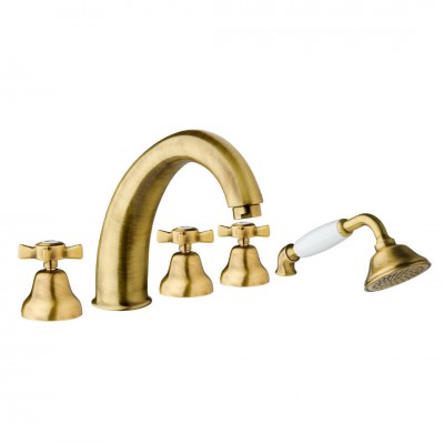 Giulini Giovanni Parigi bateria wannowa 5-otworowa retro stare złoto 7360BR