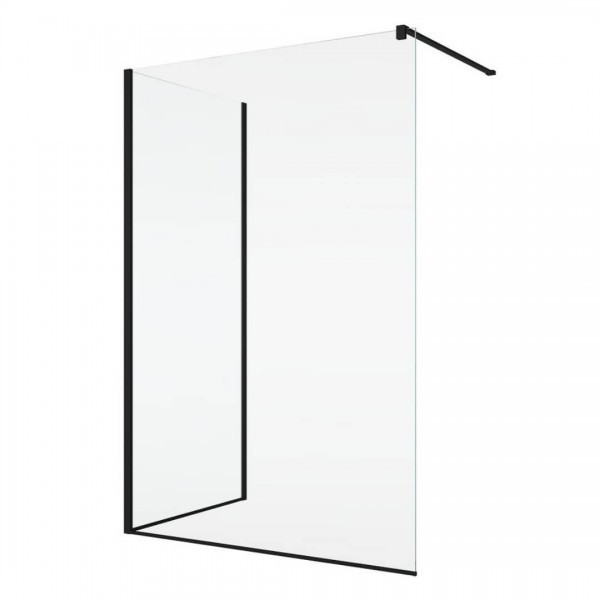 Sanswiss Easy kabina prysznicowa prostokatna Walk-in 140x100 cm czarny mat STR4P1400607+STR4P1000607+WPE062000