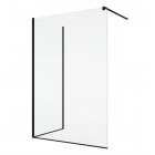 Sanswiss Easy kabina prysznicowa prostokatna Walk-in 140x100 cm czarny mat STR4P1400607+STR4P1000607+WPE062000