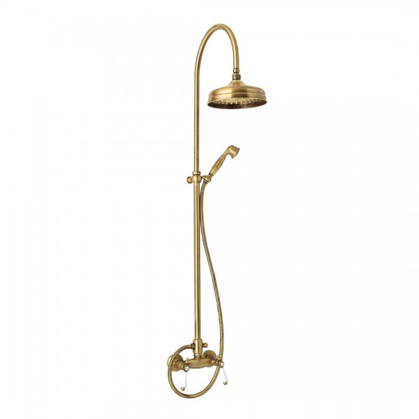 Giulini Giovanni Praga kolumna natryskowa z baterią retro stare złoto 7507/1162BR