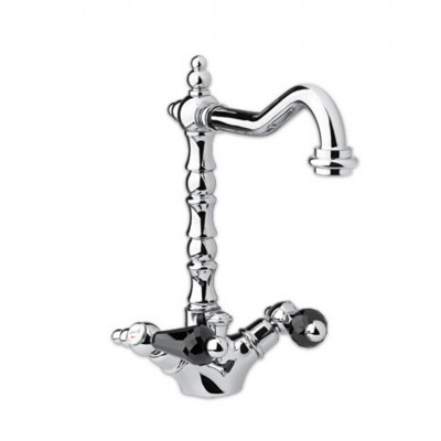Giulini Giovanni Praga bateria umywalkowa wysoka chrom - uchwyty czarne Swarovski 7556/S.CZ