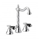 Giulini Giovanni Praga bateria umywalkowa 3 otworowa chrom - uchwyty czarne Swarovski 7512/S.CZ