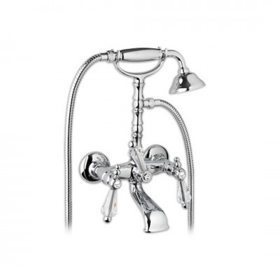 Giulini Giovanni Praga bateria wannowa chrom - uchwyty przezroczyste Swarovski 7500/S