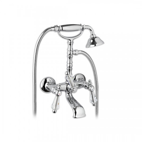 Giulini Giovanni Praga bateria wannowa chrom - uchwyty przezroczyste Swarovski 7500/S