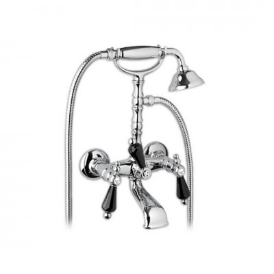 Giulini Giovanni Praga bateria wannowa chrom - uchwyty czarne Swarovski 7500/S.CZ