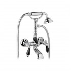 Giulini Giovanni Praga bateria wannowa chrom - uchwyty czarne Swarovski 7500/S.CZ