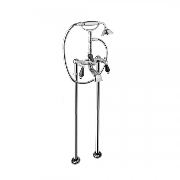 Giulini Giovanni Praga bateria wannowa + nogi chrom - uchwyty czarne Swarovski 7500/N/S.CZ