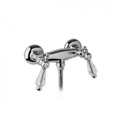 Giulini Giovanni Praga bateria natryskowa chrom - uchwyty przezroczyste Swarovski 7507/S